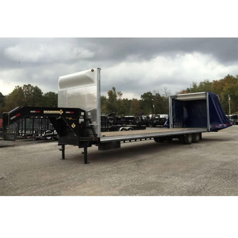 Sistema di telone arrotolabile facile da usare per rimorchio a collo d'oca